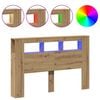 vidaXL Sengegavl med LED artisan eik 160x18,5x103,5 cm konstruert tre