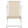 vidaXL Sammenleggbare strandstoler 2 stk krem aluminium og textilene