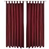 2stk Bordeaux Micro-Sateng Gardiner med Sl&oslash;yfer 140 x 175 cm