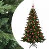 vidaXL Kunstig juletre med julekuler 120 cm 150 LED-lys Varmhvit