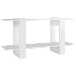 vidaXL Bokhylle h&oslash;yglans hvit 100x30x51 cm konstruert tre