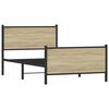 vidaXL Sengeramme i metall uten madrass sonoma eik 100x200 cm