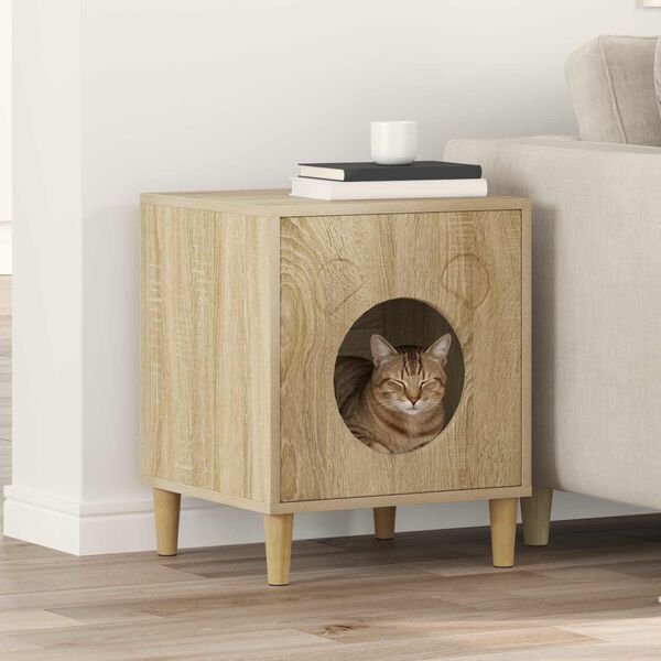 vidaXL Katt Hus Sonoma 42,5 x 40 x 53 cm Konstruert tre
