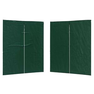 vidaXL Party Telt Sidevegg 2 pcs Gr&oslash;nn 200 x 195 cm PE og st&aring;l