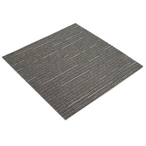 vidaXL Teppeflis Stripete M&oslash;rk Brun 50 x 50 cm 4 stk. PP og Bitumen
