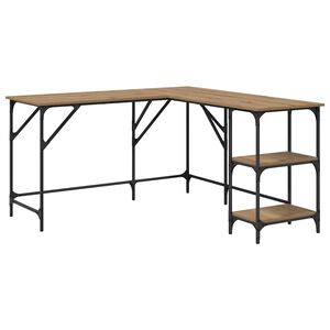 vidaXL Skrivebord Artisan Eik 139 x 139 x 75 cm Konstruert tre