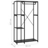 vidaXL Garderobe svart 90x40x167 cm metall og sponplate