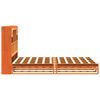 vidaXL Seng med bokhylle uten madrass voksbrun 150x200 cm heltre furu