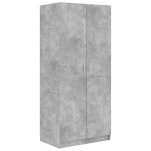 vidaXL Garderobe betonggr&aring; 80x52x180 cm konstruert tre