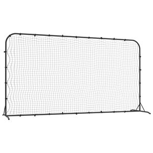 vidaXL Football stoppnett svart 366x90x183 cm HDPE