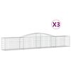 vidaXL Gabionkurver buede 3 stk 400x50x60/80 cm galvanisert jern