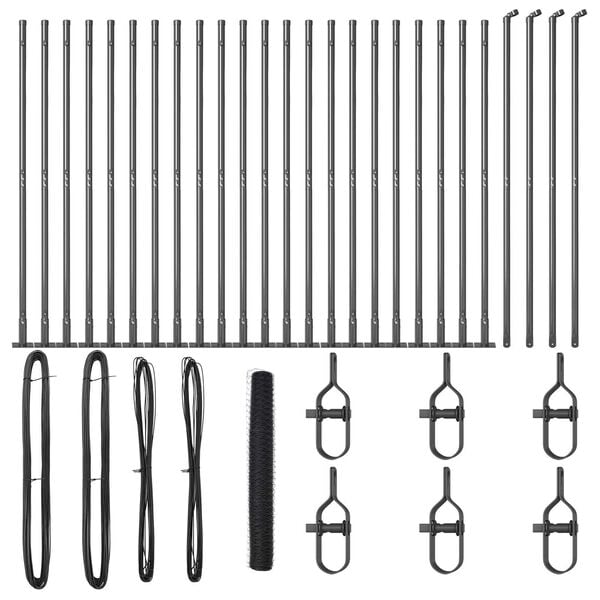 vidaXL Gjerdep&aring;le Gr&aring; 50 x 1,2 m (50 mm mesh) St&aring;l og PVC