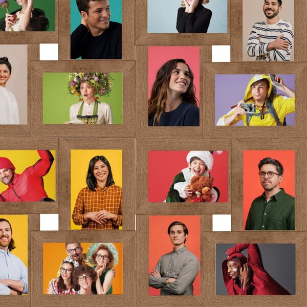 vidaXL Fotorammekollasj for 24x(13x18 cm) bilde lysebrun MDF