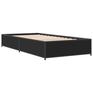vidaXL Sengeramme svart 100x200 cm konstruert tre og metall