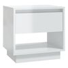 vidaXL Nattbord h&oslash;yglas hvit 45x34x44 cm konstruert tre