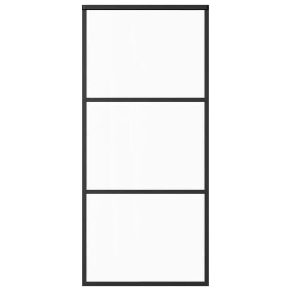 vidaXL Skyvedør med monteringssett 90x205 cm ESG glass og aluminium