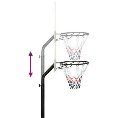 vidaXL Basketballstativ hvit 237-307 cm polyeten
