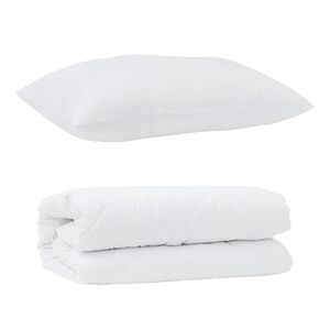 vidaXL Dyne Sett med pute 2 pcs Hvit Mikrofiber