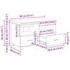 vidaXL Gangbenk Gr&aring; Sonoma 80 x 38 x 46 cm Sponplate og Polstret Stoff