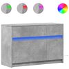 vidaXL TV-benk med LED betonggr&aring; 91x34x61 cm konstruert tre
