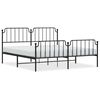 vidaXL Sengeramme i metall med hode- og fotgavl svart 183x213 cm