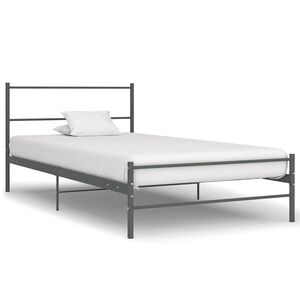 vidaXL Sengeramme gr&aring; metall 90x200 cm