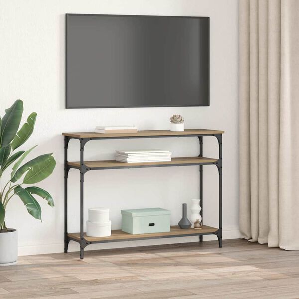 vidaXL Konsollbord Artisan Eik 100 x 29 x 75 cm Konstruert tre