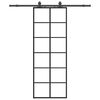 vidaXL Skyved&oslash;r med monteringssett svart 76x205 cm ESG-glass