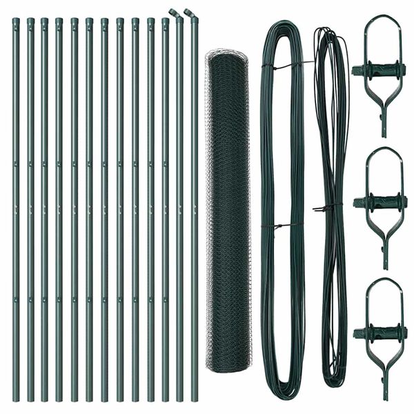 vidaXL Gjerdep&aring;le gr&oslash;nn 25 x 1,2 m (13 mm mesh) St&aring;l