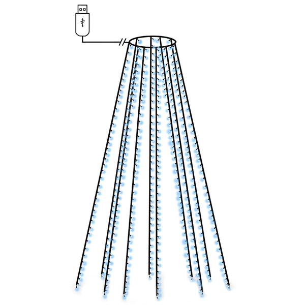 vidaXL Nettlys for juletre med 400 LED bl&aring; 400 cm