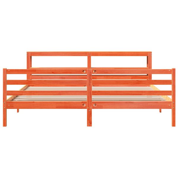 vidaXL Sengeramme uten madrass voksbrun 180x200 cm heltre furu