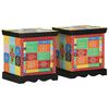 vidaXL Nattbord 2 stk flerfarget 40x35x45 cm heltre mango