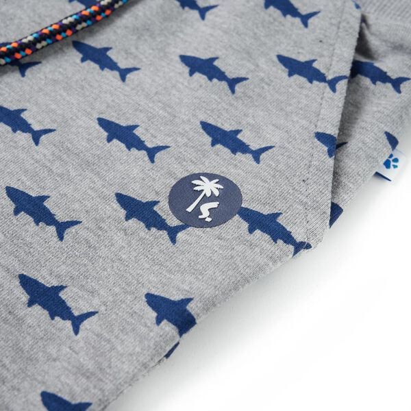 Barneshorts med snor lysegrå melert 92