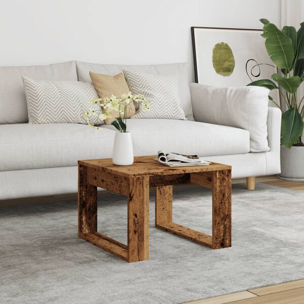 vidaXL Sidebord gammelt tre 50x50x35 cm konstruert tre