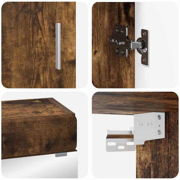 vidaXL Baderomsinnredningssett med skuff TULUM R&oslash;kt eik Konstruert tre