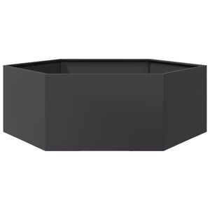 vidaXL Plantekasse svart sekskantet 138x120x45 cm st&aring;l