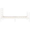vidaXL Sengeramme med hodegavl hvit liten enkel heltre