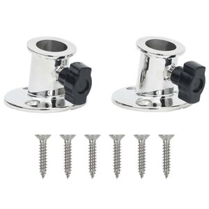 vidaXL Bimini rund bunn for 26 mm rør 2 stk rustfritt stål