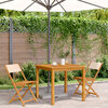 vidaXL Bistrostoler 2 stk gråbrun heltre akasie og stoff