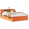 vidaXL Sengeramme uten madrass voksbrun 140x190 cm heltre furu