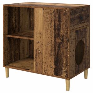 vidaXL Katt Hus Gammelt tre 72 x 42.5 x 70 cm Konstruert tre