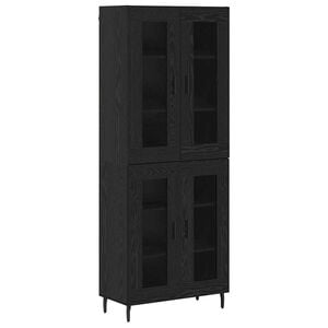 vidaXL H&oslash;yskap 2 stk. Svart Eik 69,5 x 34 x 180 cm Konstruert tre