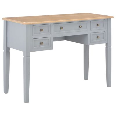 vidaXL Skrivebord grå 109,5x45x77,5 cm tre
