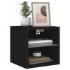 vidaXL Vegghengt TV-benk med LED 2 stk svart 30x28,5x30 cm