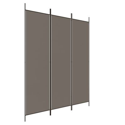 vidaXL Romdeler 3 paneler antrasitt 150x220 cm stoff