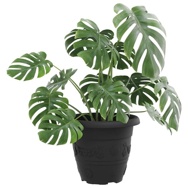 vidaXL Rund Blomsterpotte 6 pcs Svart &Oslash; 26 x 21.5 cm Plast