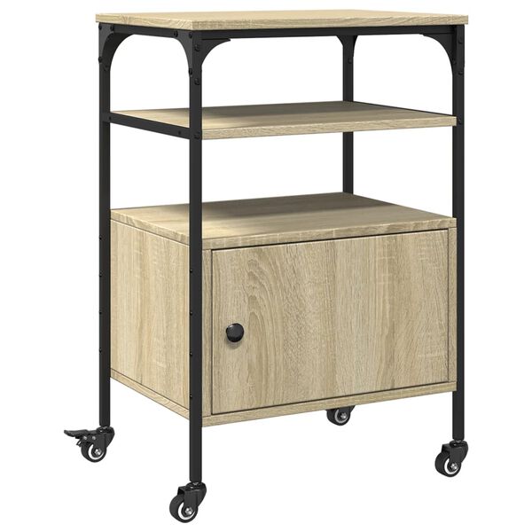 vidaXL Skriverbord 3 hyller sonoma eik 50x40x76 cm konstruert tre