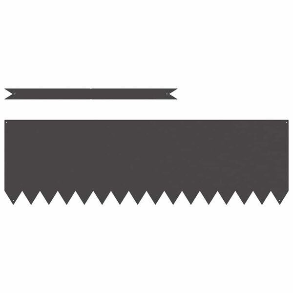 vidaXL Gjerdekant 10 pcs Svart 100 x 0.05 x 20 cm Kaldvalset st&aring;l