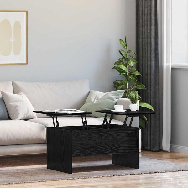 vidaXL Kaffebord Svart Eik 102 x 50,5 x 46,5 cm Konstruert tre