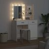 vidaXL Dressingbordsett med LED med speillys 2 pcs Hvit Konstruert tre